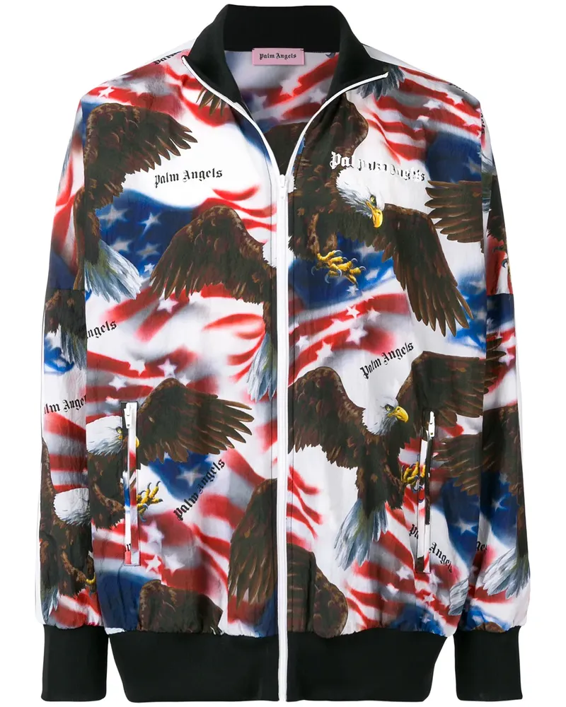 Palm Angels Sportjacke mit American-Eagle-Print - Weiß Weiß