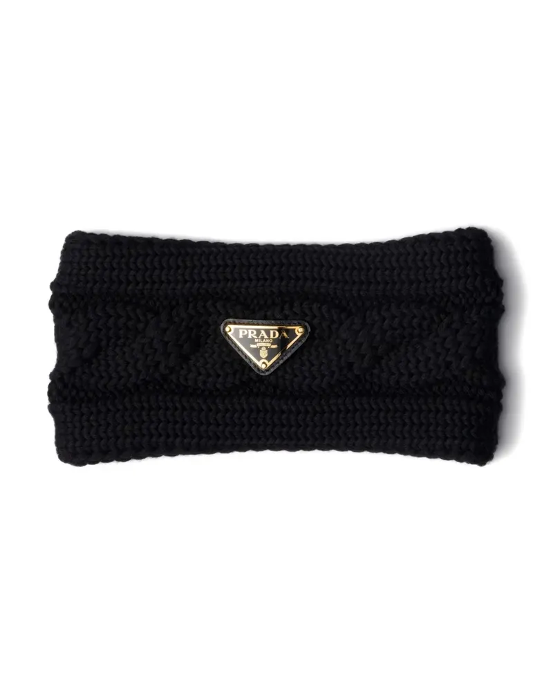 Prada Stirnband mit Zopfmuster - Schwarz Schwarz