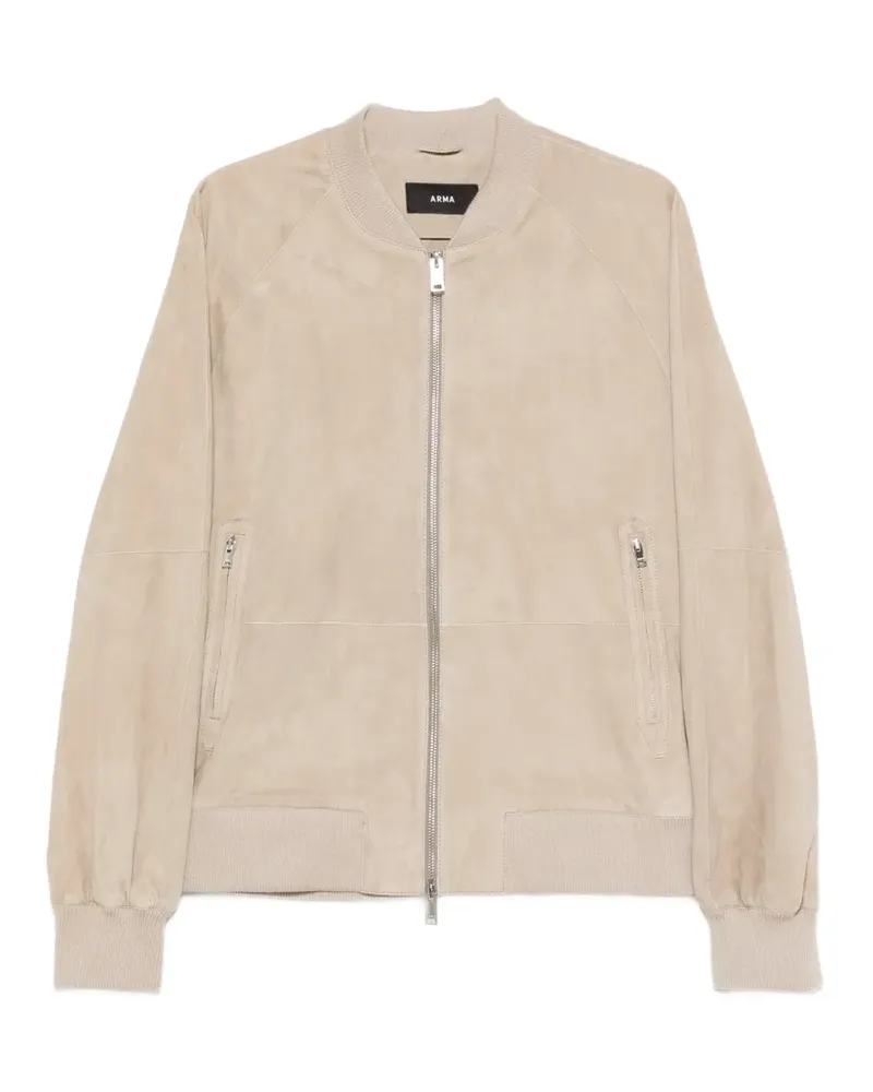 Arma Dion zipped suede jacket - Nude Nude