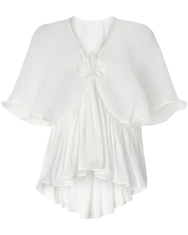 Genny Bluse mit Falten - Weiß Weiß