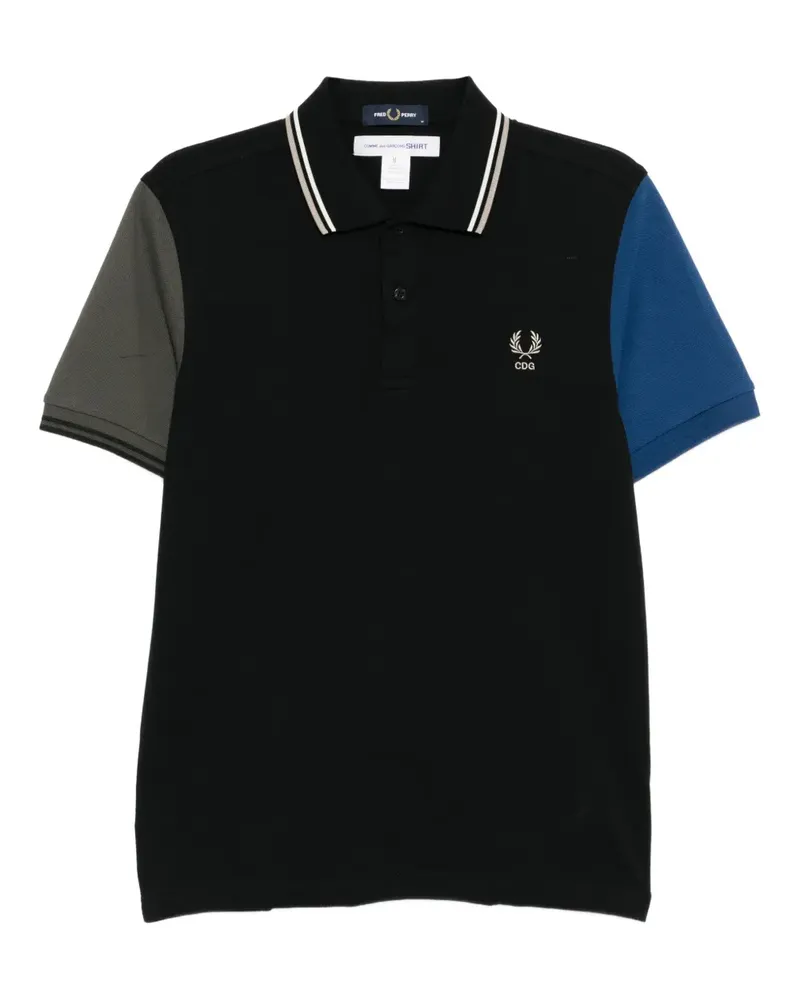 Comme des Garçons x Fred Perry Poloshirt in Colour-Block-Optik - Blau Blau