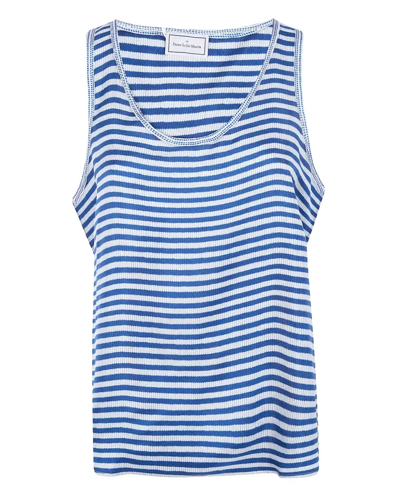 Pierre-Louis Mascia striped silk tank top - Blau Blau