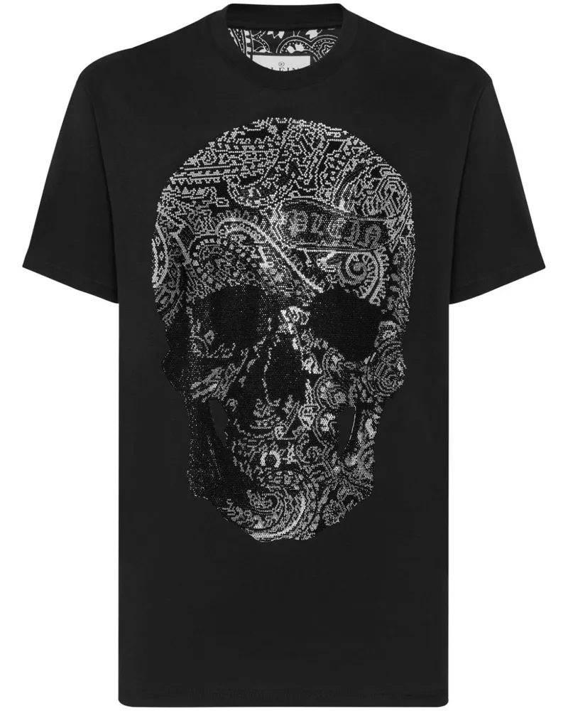 Philipp Plein T-Shirt mit Paisley Skull-Print - Schwarz Schwarz