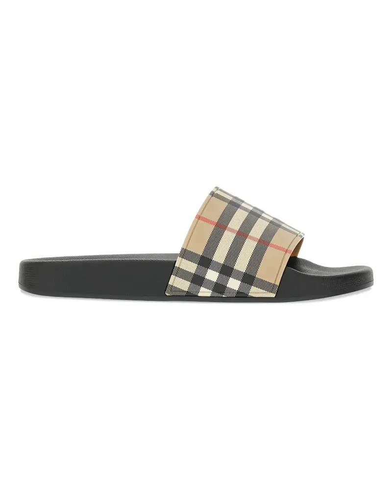 Burberry open-toe check-pattern slides - Nude Nude