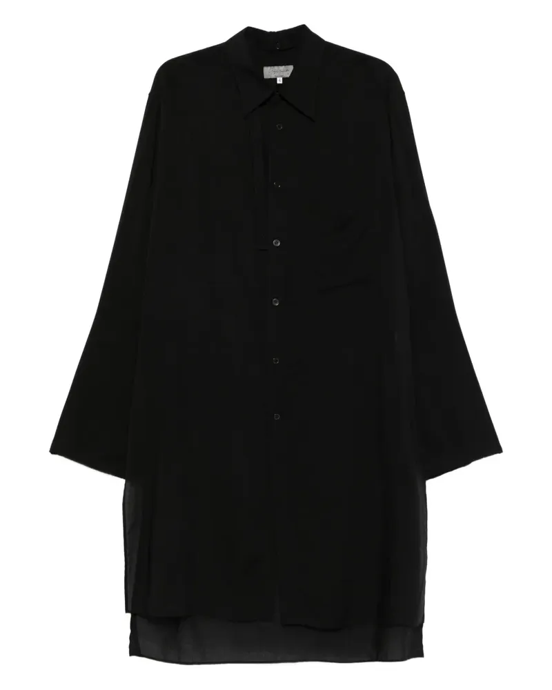 Yohji Yamamoto Hemd mit asymmetrischem Kragen - Schwarz Schwarz