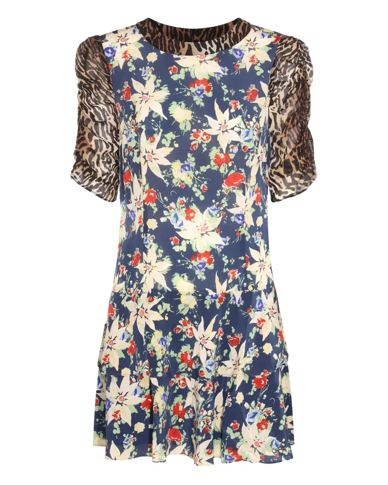 RIXO Minikleid mit Print - Blau Blau