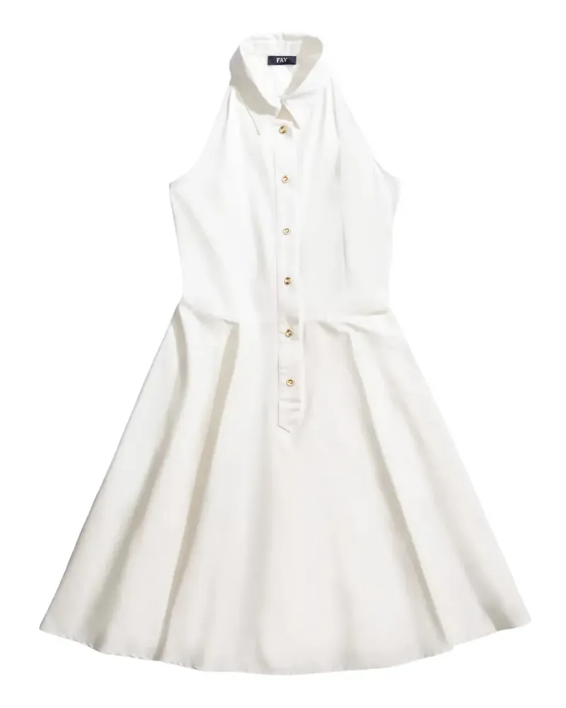 Fay sleeveless button mini dress - Weiß Weiß