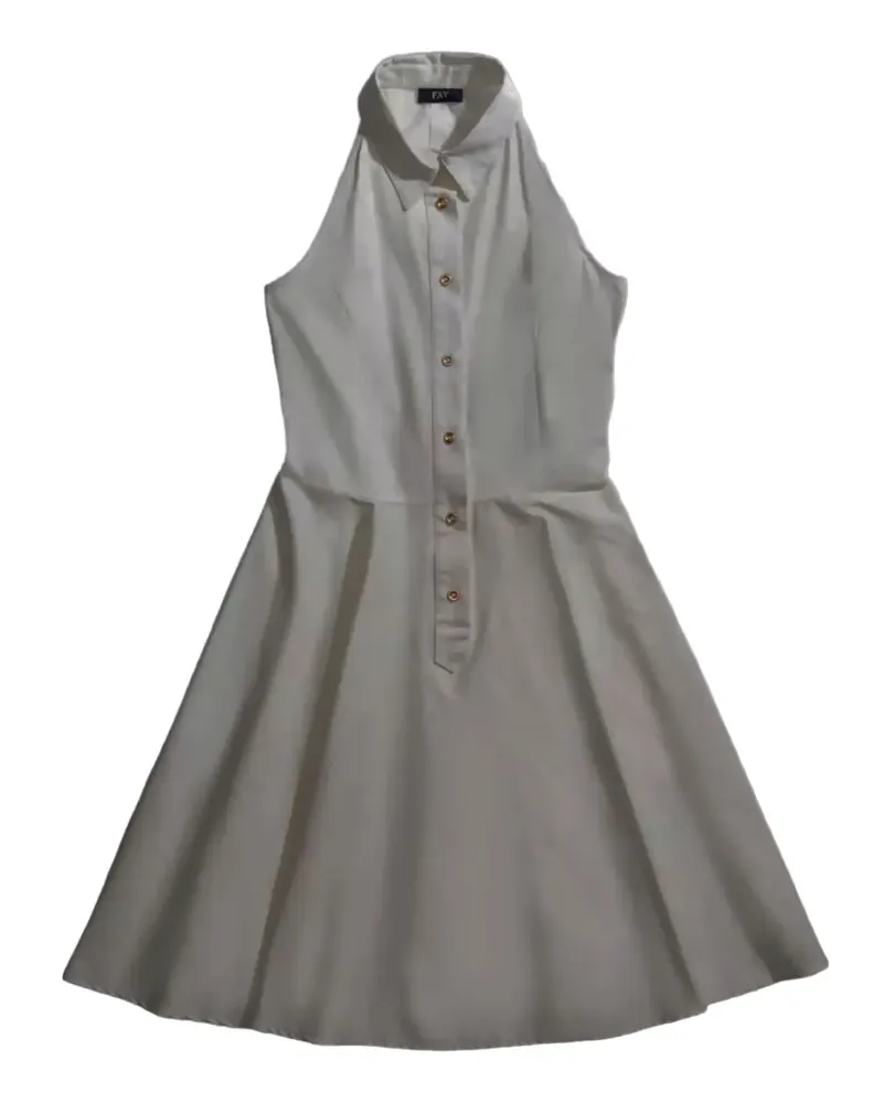 Fay sleeveless button mini dress - Weiß Weiß