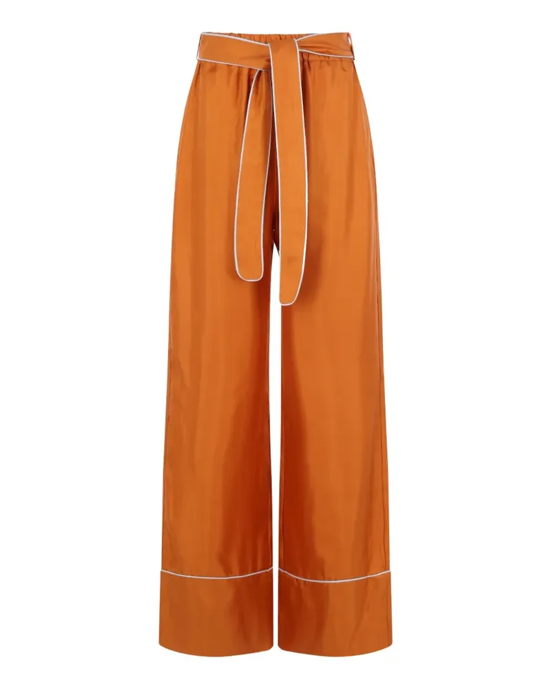 Raquel Diniz piping-detail belted palazzo pants - Orange Orange