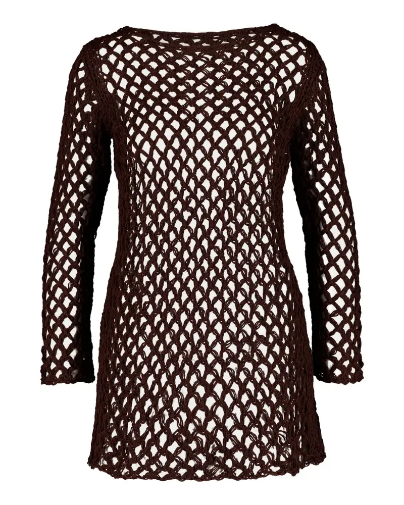 Haight Flavia Minikleid mit U-Boot-Ausschnitt - Braun Braun