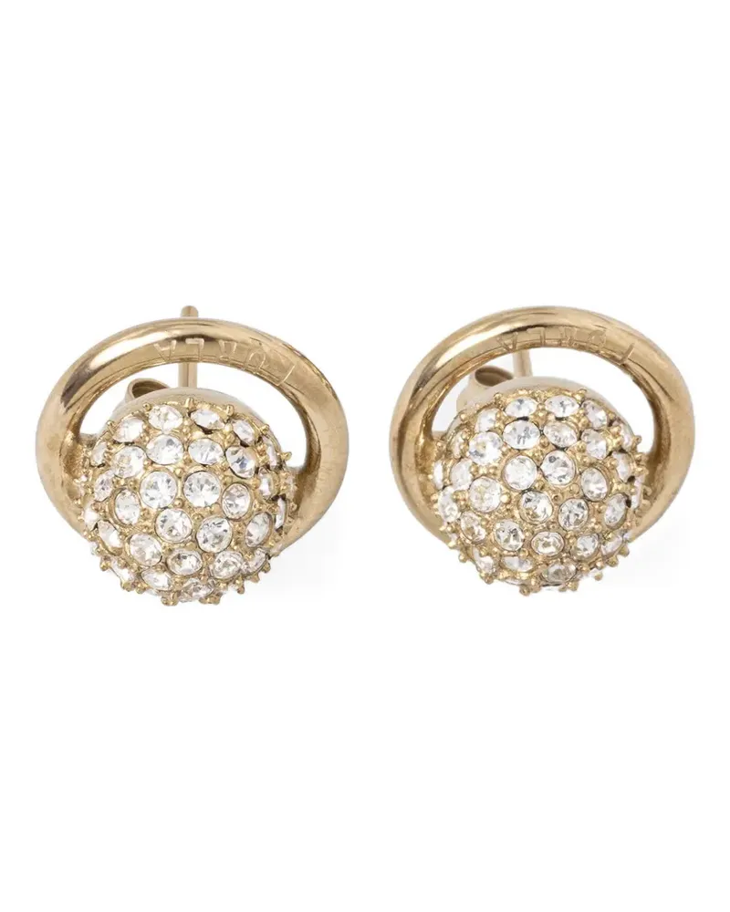 Furla crystal-embellished orb earrings - Gold Gold