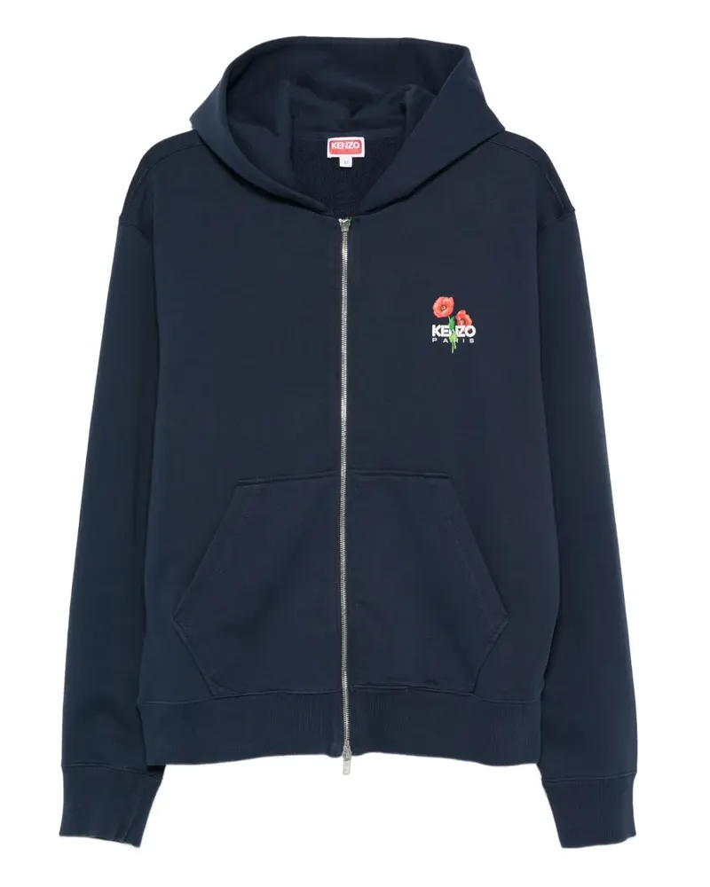 Kenzo Kapuzenjacke mit Blumenstickerei - Blau Blau