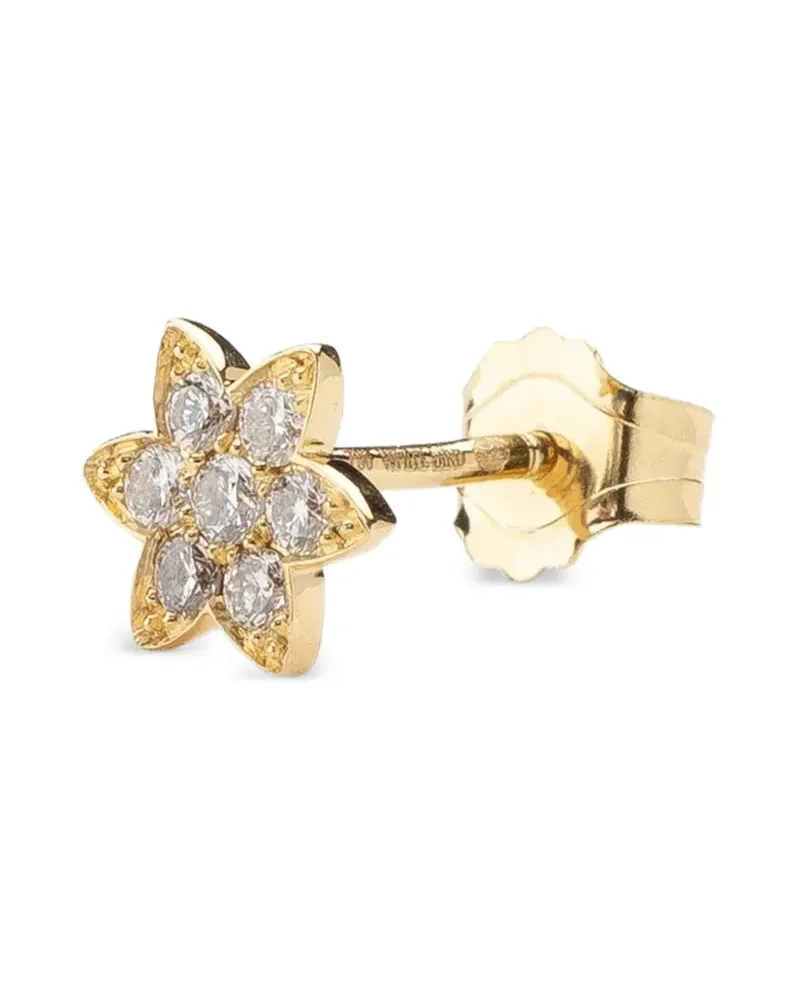 WHITE BIRD 18K yellow gold Flower diamond earring Gold