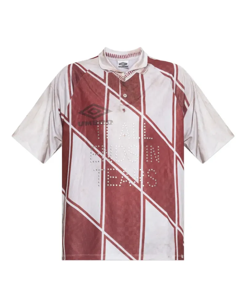 Umbro Poloshirt mit Rauten-Print - Rot Rot