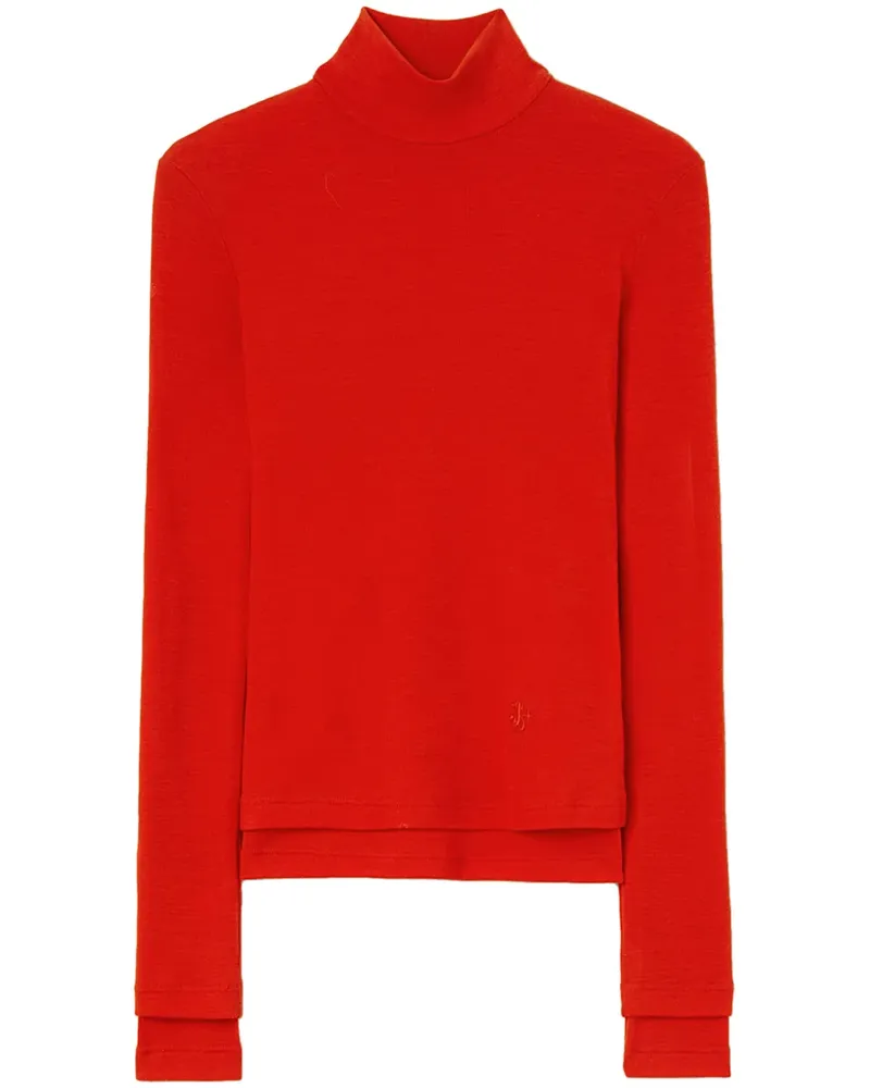 Jil Sander Oberteil mit Stehkragen - Rot Rot
