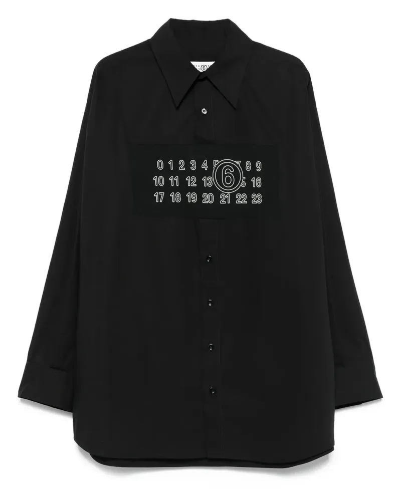 Maison Margiela Hemd mit Nummern-Schild - Schwarz Schwarz