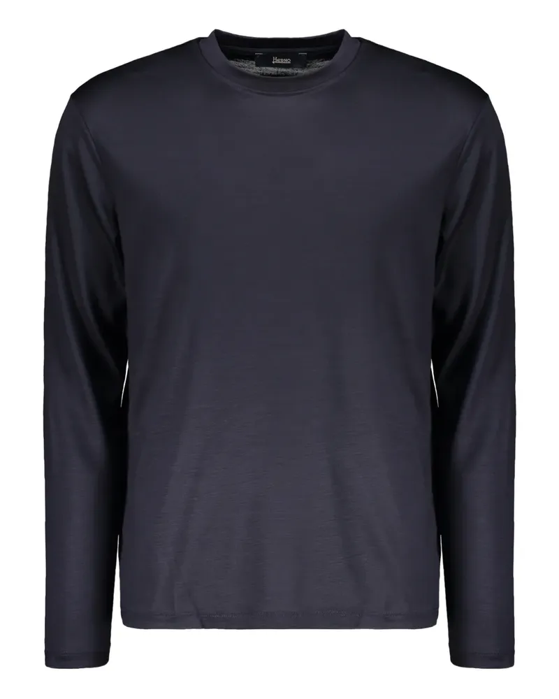 Herno long-sleeve round-neck top - Blau Blau