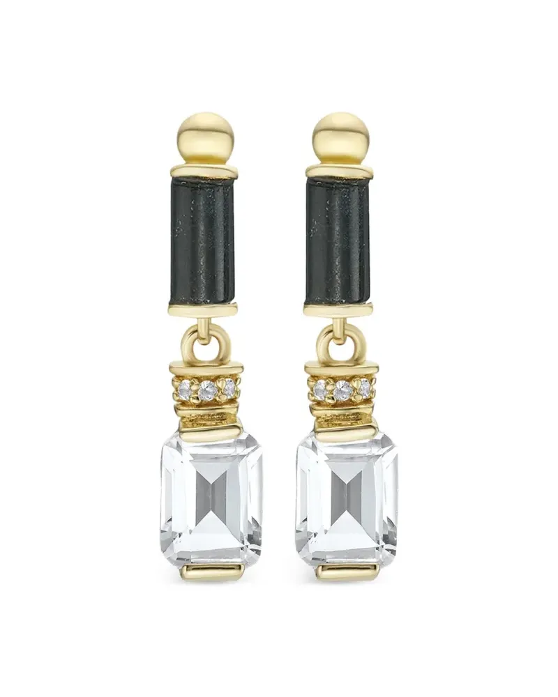 V JEWELLERY agate drop earrings - Gold Gold