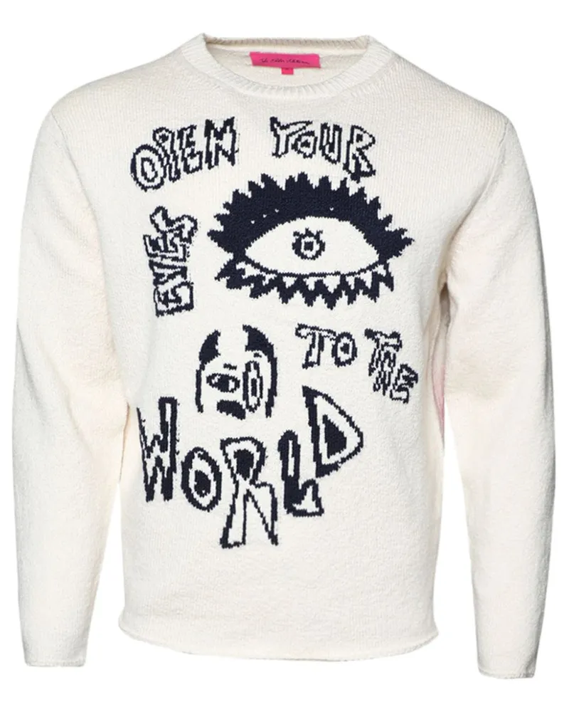 The Elder Statesman Pullover in grafischem Intarsienstrick - Nude Nude