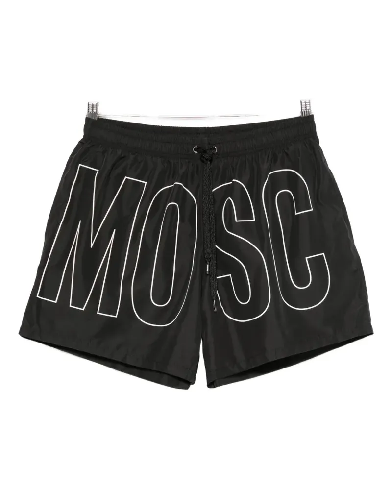 Moschino logo-print drawstring swim shorts - Schwarz Schwarz