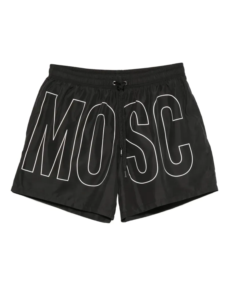 Moschino logo-print drawstring swim shorts - Schwarz Schwarz