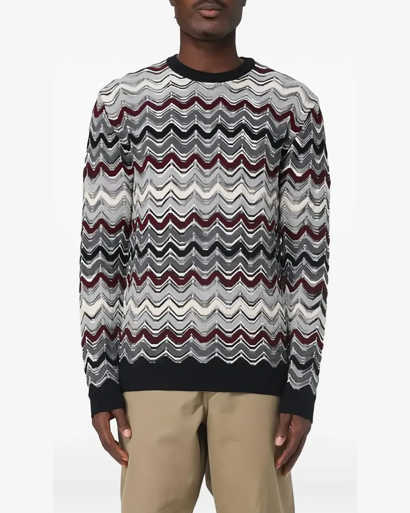 Missoni Rundhals-Pullover mit Zickzackmuster - Grau Grau