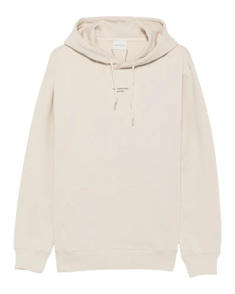 Drôle de Monsieur Le Hoodie slogan-print drawstring hoodie - Nude Nude