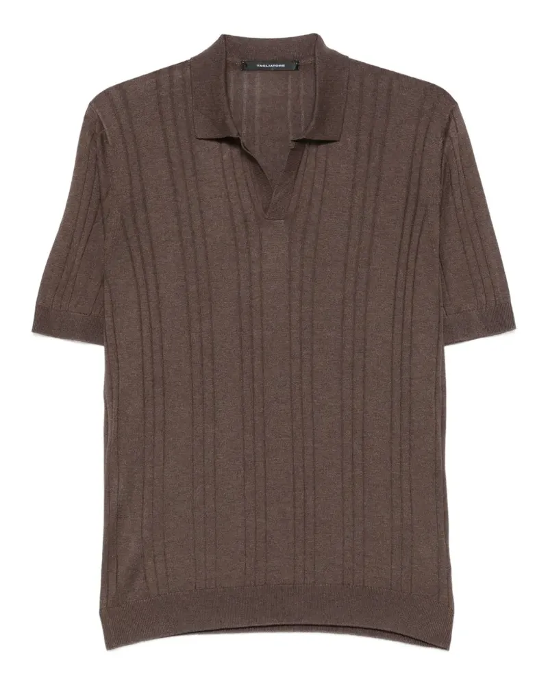 Tagliatore Geripptes Darnel T-Shirt - Braun Braun