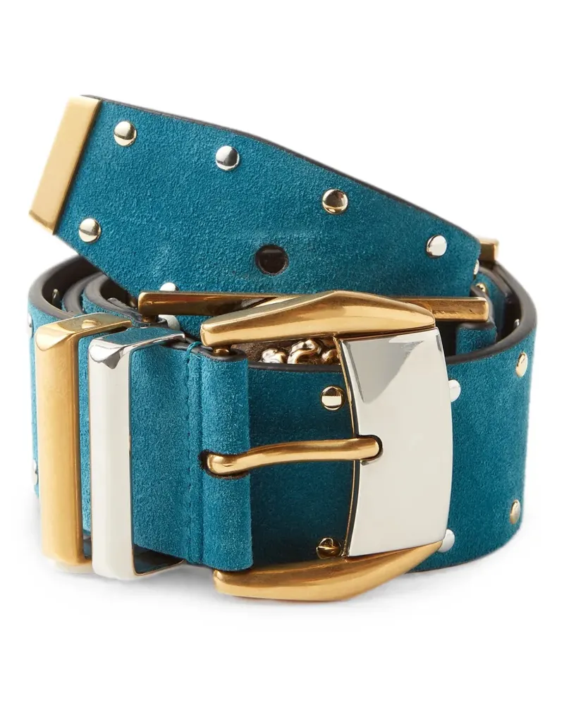 Versace studded suede belt 4 cm - Blau Blau