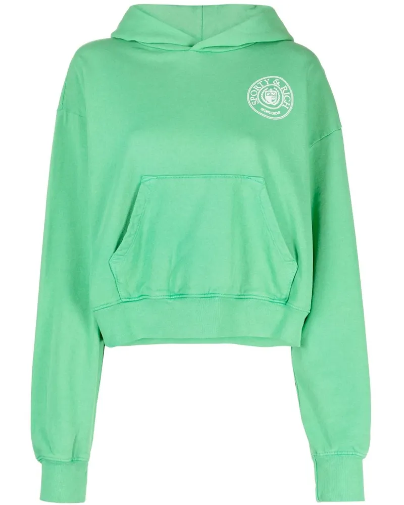 SPORTY & RICH Hoodie mit Logo-Print - Grün Grün