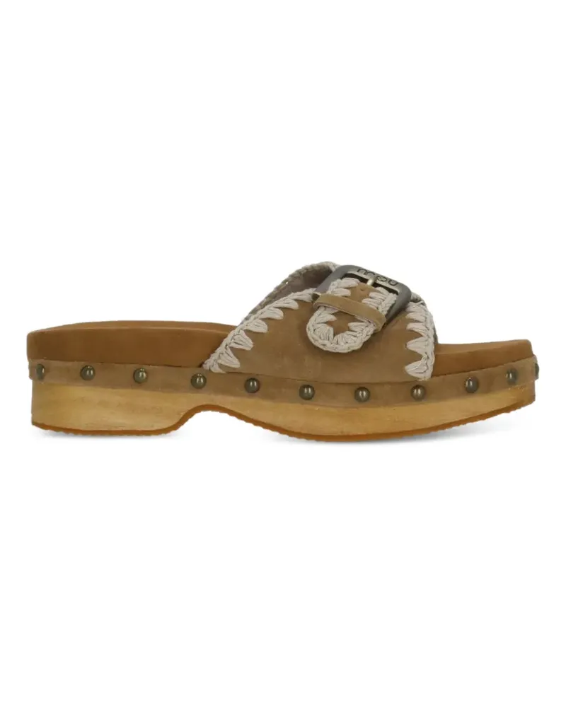 Mou stud-embellished crochet-trim sandals - Braun Braun