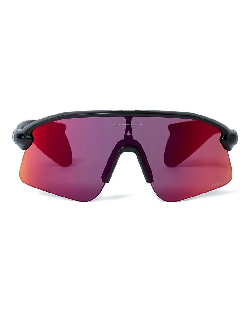 Oakley Gewickelte Sonnenbrille mit Logo - Schwarz Schwarz