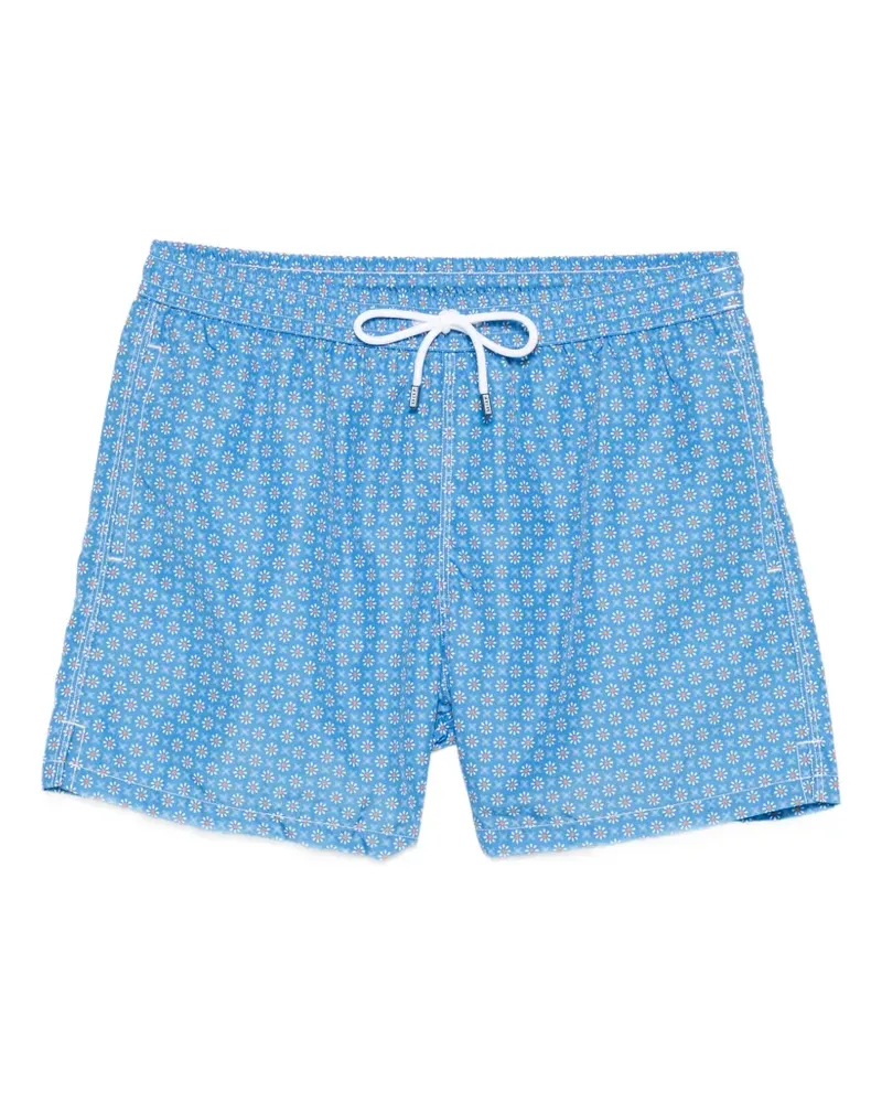 Fedeli drawstring print swim shorts - Blau Blau