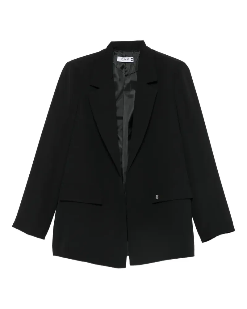 Please notched-lapel flap-pocket blazer - Schwarz Schwarz