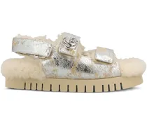 Sandalen im Metallic-Look - Silber