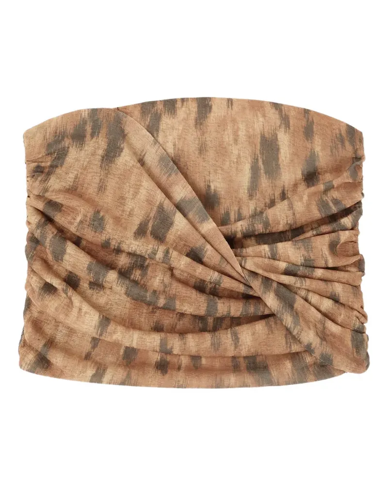 Ganni Oberteil mit Animal-Print - Nude Nude