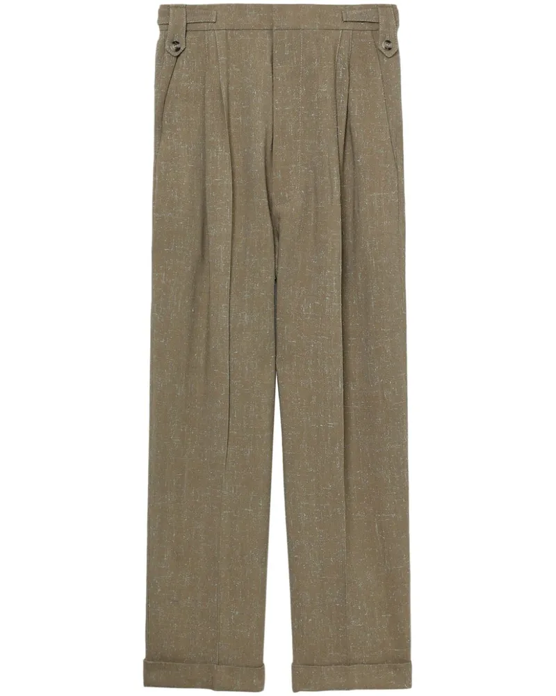 Nanushka Schmale Biba Tweed-Hose - Nude Nude