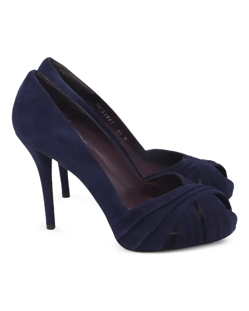 Stuart Weitzman Peeptoe-Pumps aus Wildleder - Blau Blau