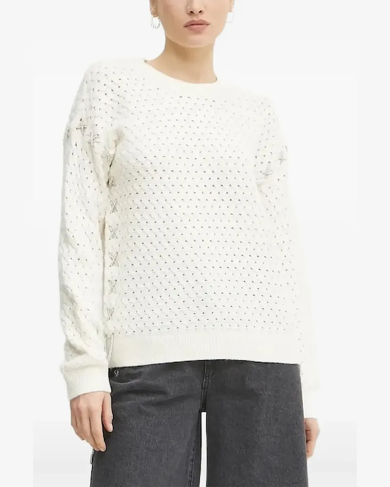 Guess Pullover mit Zopfmuster - Weiß Weiß