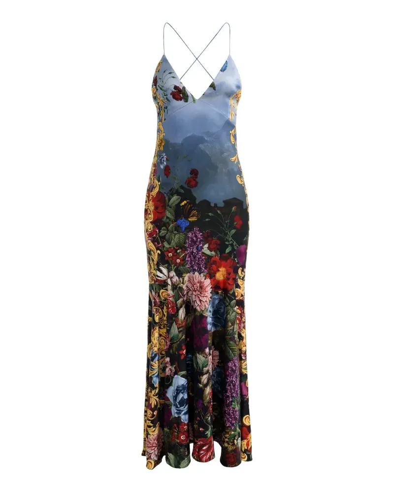 Alice + Olivia Milta Maxikleid mit Blumenprint - Blau Blau