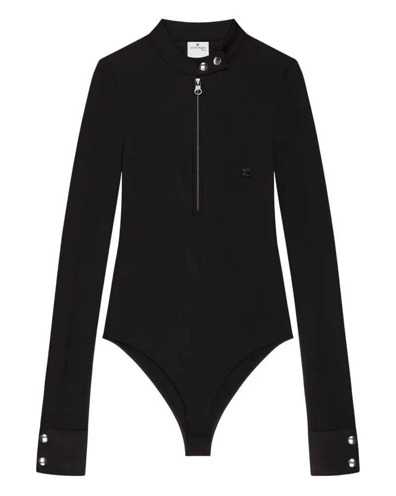 Courrèges Langärmeliger Body - Schwarz Schwarz
