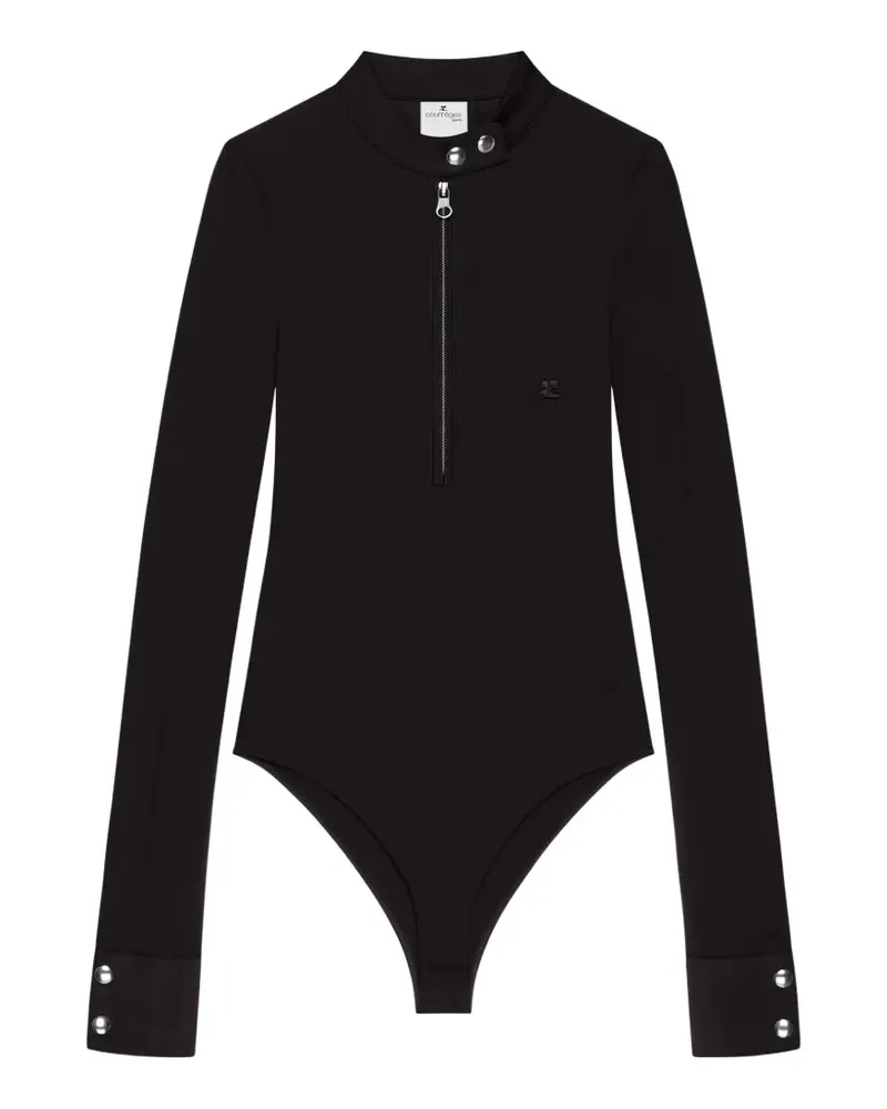 Courrèges Langärmeliger Body - Schwarz Schwarz