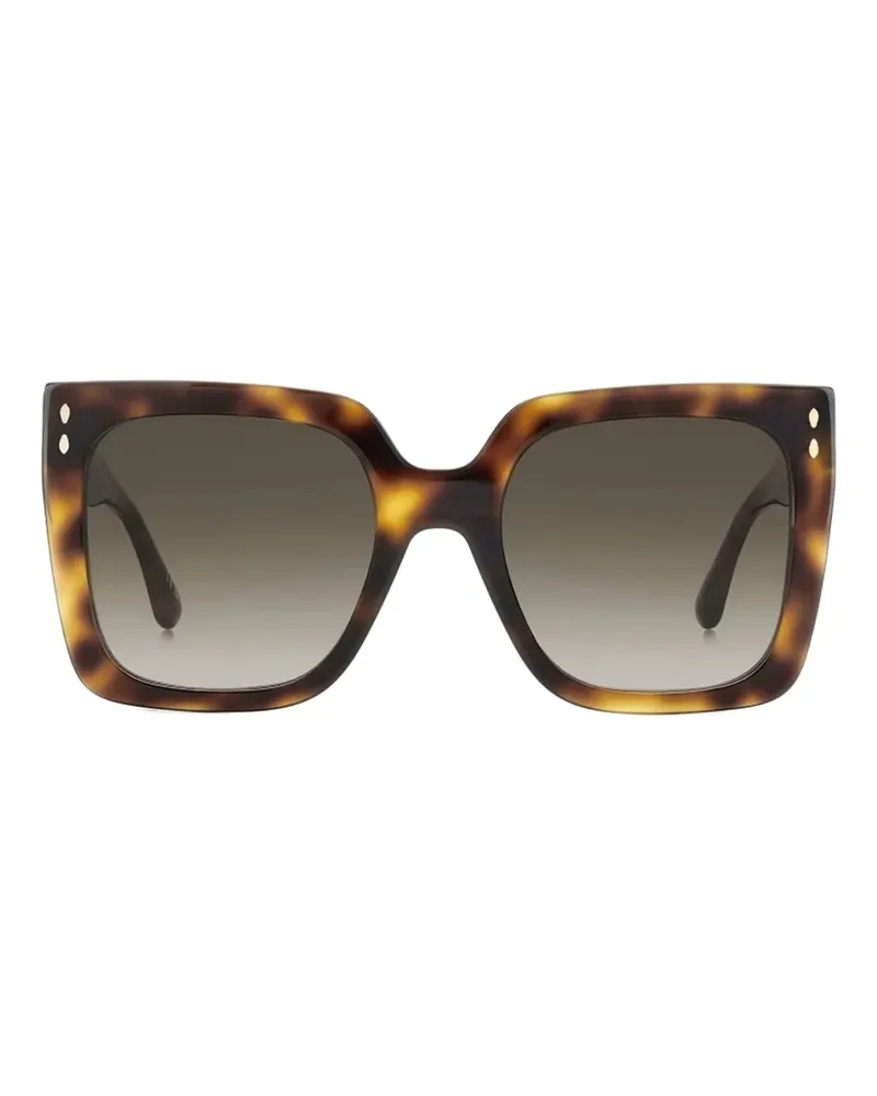 Isabel Marant Eckige Sonnenbrille in Schildpattoptik - Braun Braun