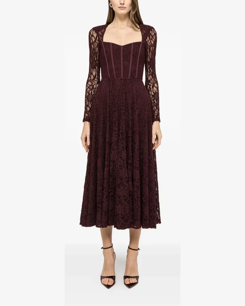 NISSA lace midi dress - Rot Rot