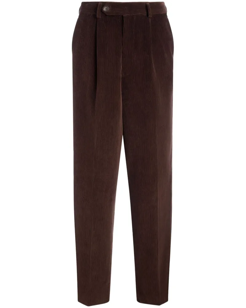 Bally Cordhose mit Falten - Braun Braun
