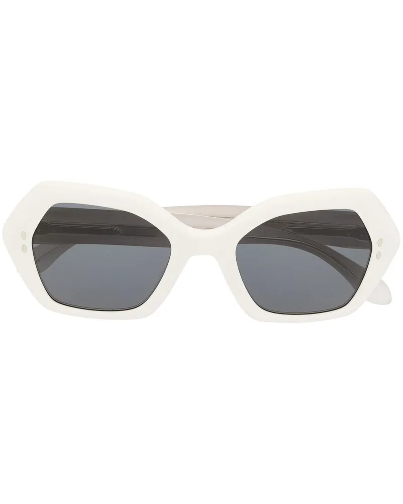 Isabel Marant Sonnenbrille mit eckigem Gestell Weiß
