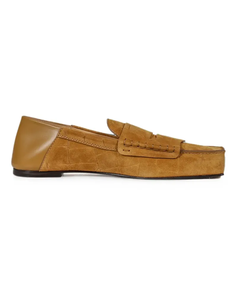 Jacquemus croc-effect panelled loafers - Nude Nude