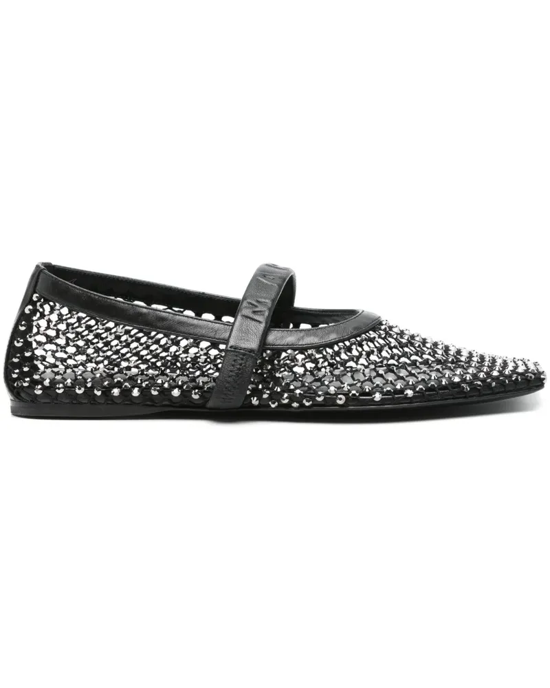 Marni Ballerinas mit Kristallen - Schwarz Schwarz