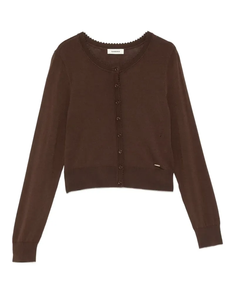 Sandro Cropped-Cardigan mit Knopfverschluss - Braun Braun