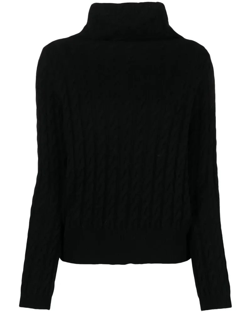 ALLUDE Kaschmirpullover mit Zopfmuster - Schwarz Schwarz